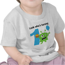 1st Birthday Tshirt Cute Monster