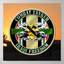 1st Cavalry Division Combat Tanker 19K OIF VETERAN Poster