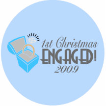 1st Christmas Engaged 2009 (Xmas Ornament) Photo Cutouts