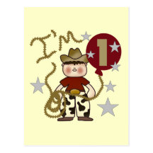 1st Cowboy Birthday Tshirts and Gifts Postcard