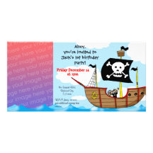 1st pirate birthday boy party invitations customized photo card