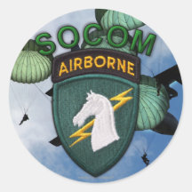 1st Special operations command veterans socom Stic Round Sticker