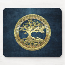 [200] Celtic Tree of Life [Gold] Mousepad