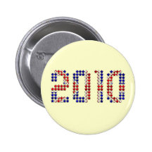 2010 British Union Jack flag New Years gifts Pinback Buttons