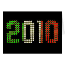 2010 Italy flag Italian New Year and sports gear Card