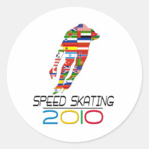 2010: Speed Skating Round Sticker