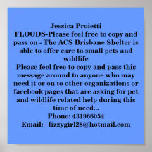 2011 QUEENSLAND FLOOD - ANIMAL RESCUE! POSTER