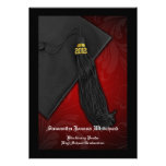 2012 Black and Red Tassel Charm 5x7 Graduation Announcements