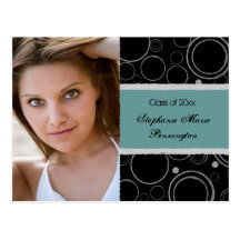 2012 Distressed teal graduation party announcement Postcard