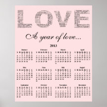 2013: A Year of Love Wall Calendar Posters