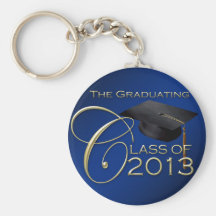 2013 Blue Script Graduation Key Chain