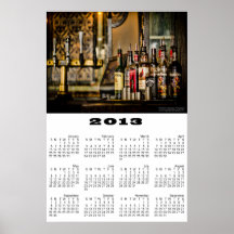 2013 Calendar Poster - Liquor Bottles in the Pub