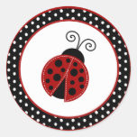 20 - 1.5" Envelope Seal Red Ladybug stickers