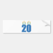 20 Candles (Blue / Green) Bumper Sticker