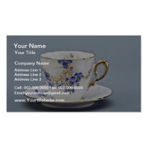 20th century coffee cup and saucer, Germany  flowe Business Card Template