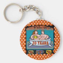 20th Wedding Anniversary Keychain