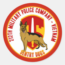 212th MP Co. Vietnam - Sentry Dogs Round Sticker