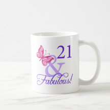 21 And Fabulous Birthday Coffee Mugs