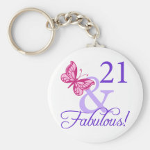 21 And Fabulous Birthday Keychains