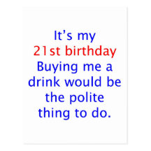 21 buy me a drink postcard