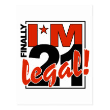 21 & LEGAL postcard, customise