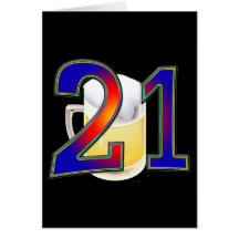 21st birthday beer greeting cards