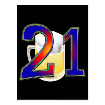 21st birthday beer post cards