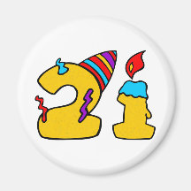 21st Birthday Fridge Magnet