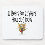 21st Birthday Gifts 21 Beers for 21 Years Mouse Mat