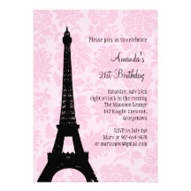 21st Birthday in Paris Custom Invitation