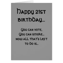 21st birthday party card