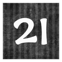 21st Birthday Party Charcoal Stripes W1078 Personalized Invitations