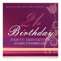 21st Birthday Party Floral Invitation
