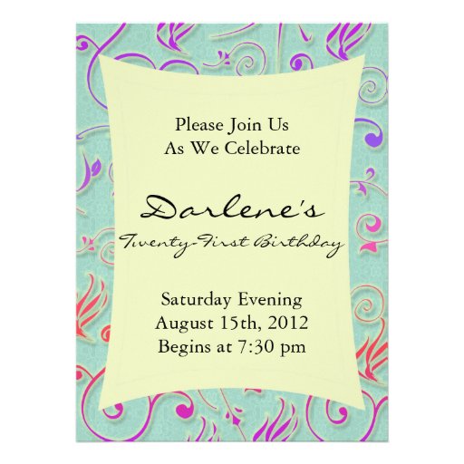 21st Birthday Party Fun Confetti Personalized Announcements