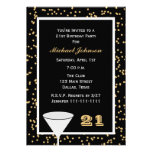 21st Birthday Party Invitation -- 21 and Confetti