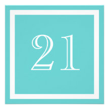 21st Birthday Party Invitation - Aqua