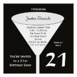 21st Birthday Party Invitation in Black