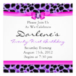 21st Birthday Party Leopard Funky Diva Purple Custom Invite