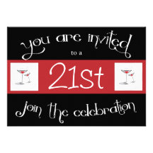 21st Birthday Party Personalised Invitation