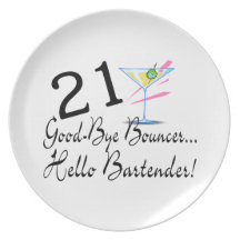 21st Birthday Party Plate