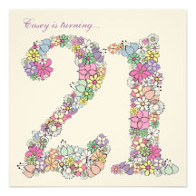21st Birthday Party Spring Bloom Custom Invitation