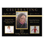 21st Birthday Party Tri Photo Invitations