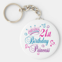 21st Birthday Princess Key Chain