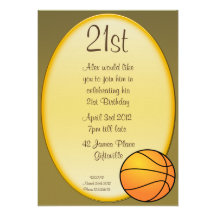 21st Party Invitation Basketball