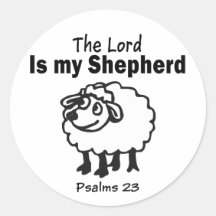 23 Psalm Round Sticker