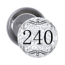 240 Area Code Pinback Button