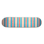 245_shellfish-paper-stripes STRIPES RED BLUE PINK Skate Decks