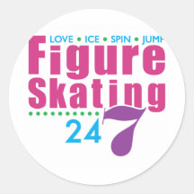 24/7 Figure Skating Round Sticker