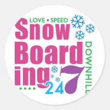 24/7 Snow Boarding Sticker