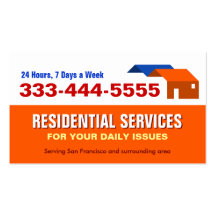 24 Hour Housing & Residential Services Business Card